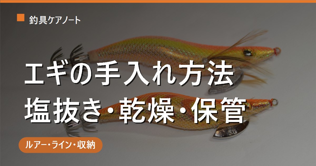 エギの手入れ方法｜使用後の塩抜き・乾燥・保管と布やカンナを長持ちさせるコツ